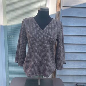 Ann Taylor Brown/Cream 3/4 Sleeve SP